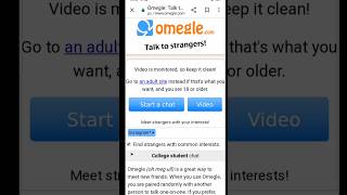 How to Use Omegle video Chat on Mobile📲 | Omegle kaise chalaye |Omegle Tutorial #shorts screenshot 1