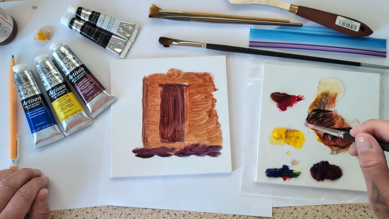 Doing a little oil painting today using Windsor Newton water mixable oil color