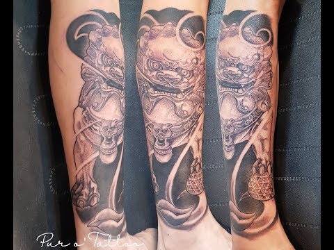 tattoo-time-lapse:-foo-dog-,-1st-session.