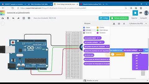 Lectura de un potenciómetro Tinkercad