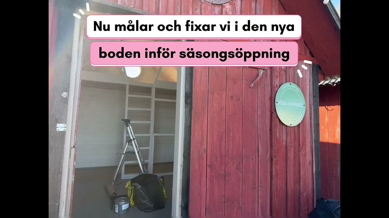 Vi står mitt i färgstänk och fixande när vi gör i ordning vår nya bod inför Böda Hamnbods öppningen den 21 maj.