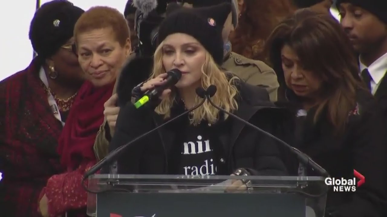 Madonna says good will win in the end during Women's March on Washington
