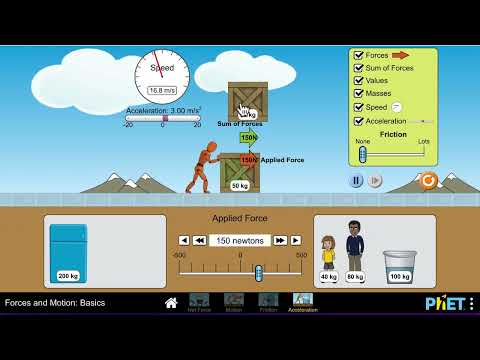 Phet - force & motion PART 2 walkthrough