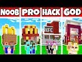 Minecraft: FAMILY MODERN FAST FOOD RESTAURANT BUILD CHALLENGE - NOOB vs PRO vs HACKER vs GOD