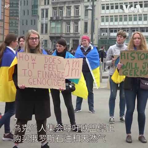 乌克兰人呼吁欧盟停止购买俄罗斯石油和天然气