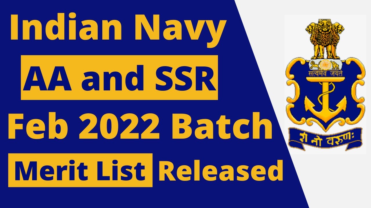Indian Navy AA and SSR Feb Batch 2022 Merit List | Download PDF