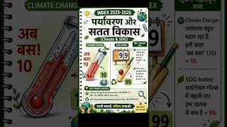 पर्यावरण और सतत विकास (Climate &amp; SDG) | Index 2025-26 | भारत की रैंक 10 &amp; 99 | सभी Exams 2026