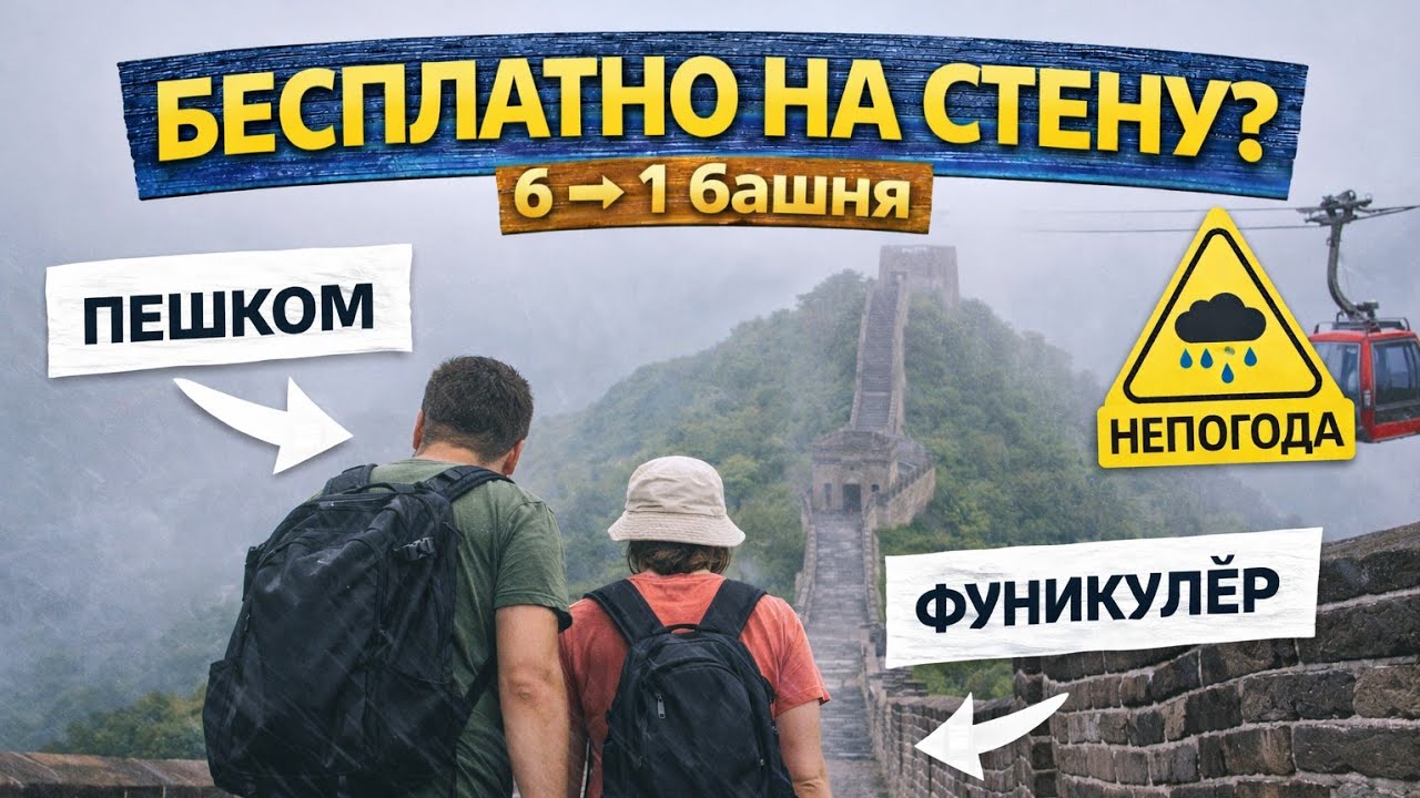 Поднялись на Великую Китайскую стену пешком | Экономим на фуникулёре