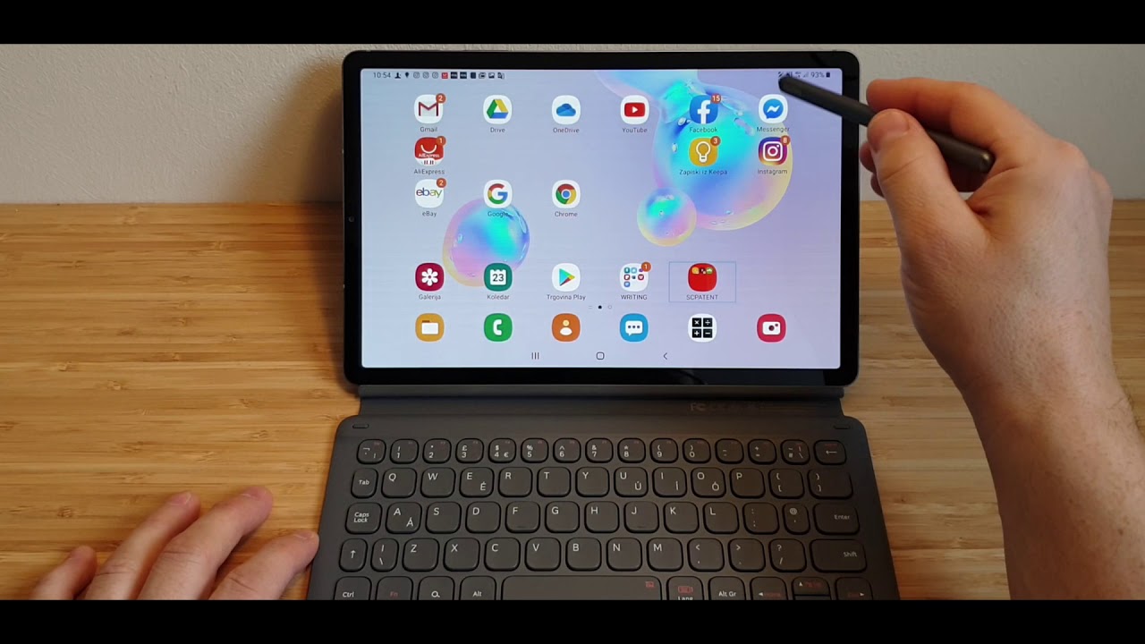 Samsung Galaxy Tab S6 - External keyboard not working on the Messenger app.  How to fix it? - YouTube
