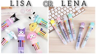 🩷 LISA OR LENA 🖤 SANRIO OR KAWAII 🖤SANRIO vs CUTE SCHOOL SUPPLIES