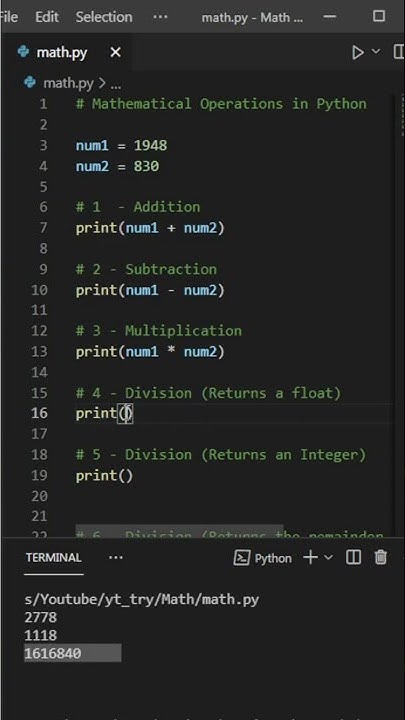 Math in Python - YouTube