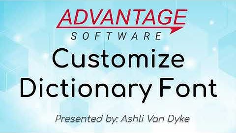 Customize Dictionary Font