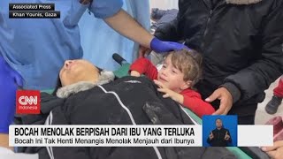 Bocah di Gaza Menolak Berpisah dari Ibu yang Terluka