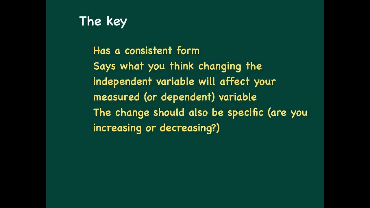 how to write a science report - making a good prediction