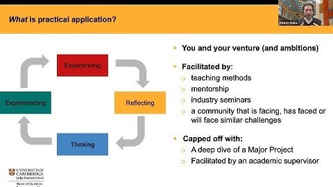 Meet the Director - Focus: Practical Application of the knowledge of the MSt in Entrepreneurship