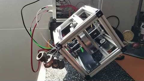 Inverted pendulum (control moment gyroscope) LQR stabilization + equilibrium offset estimation.