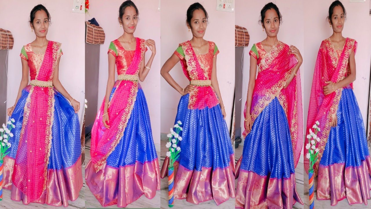 Beautiful Dola silk Lehenga | Saree designs party wear, Fancy sarees party  wear, Half saree designs