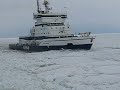 Ice Breaker for MV Xanthia Stuck in sea of Ice Baltic sea