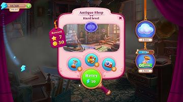 Manor Matters Antique Shop with moving clouds HD Hard Level | Failed in compass, orchid, comb, beads