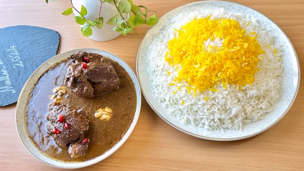 خواردنی ئێرانی /شلەی فسنجان به شێوازی ڕەسەن/ خۆشترین و تەندروسترین خواردنه/ له کیس خۆتی مەدە