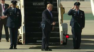 President Trump lands at LAX