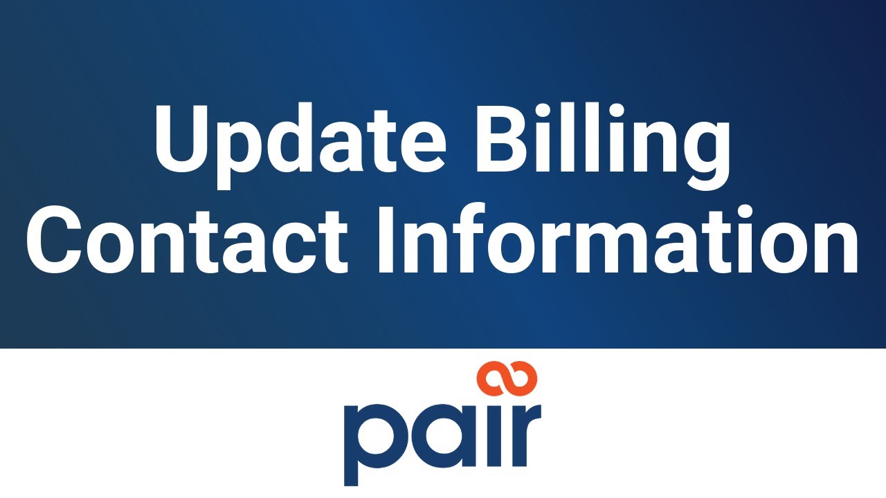 Update Billing Contact Information YouTube