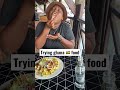 African american  trying ghana  food yam  chips  grill chicken