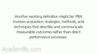 What is performance-based acquisition (PBA)?