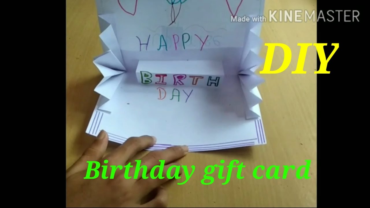 How to make birthday gift card || DIY greeting card for birthday easy ...
