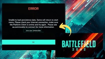 Fix Battlefield 2042 Unable To Load Persistent Data