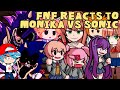 Friday Night Funkin' reacts to MONIKA VS SONIC | xKochanx | FNF REACTS | GACHA