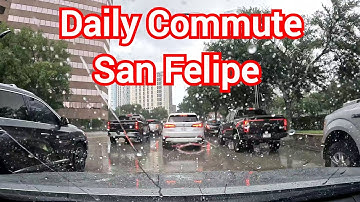 4K Daily Commute 7/25/23 San Felipe Houston Texas summer drive