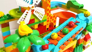 Satisfying Building Blocks Marble Run ASMR jungle Great adventure Big coaster2