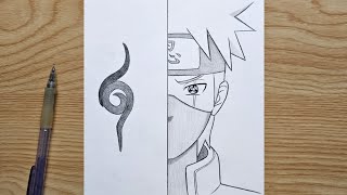 Kakashi drawing easy | How to draw kakashi from naruto step by step | anime half face for beginners screenshot 3