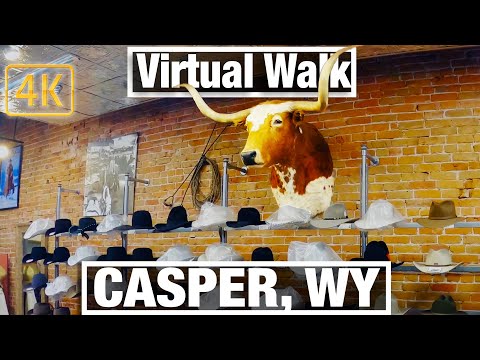 Casper WY Walking Tour - Exploring Downtown Oil City in Wyoming on a Cold Day - 4K Virtual Walk