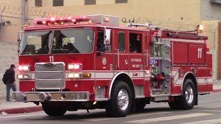 LAFD Engine 11 & RA 11 Responding (Q & Horn)