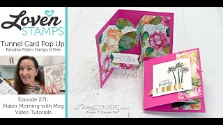 Ep 271, Fun Folds: Paradise Palms Tunnel Card Tutorial with Stampin' Up!®'s Expressions in Ink DSP