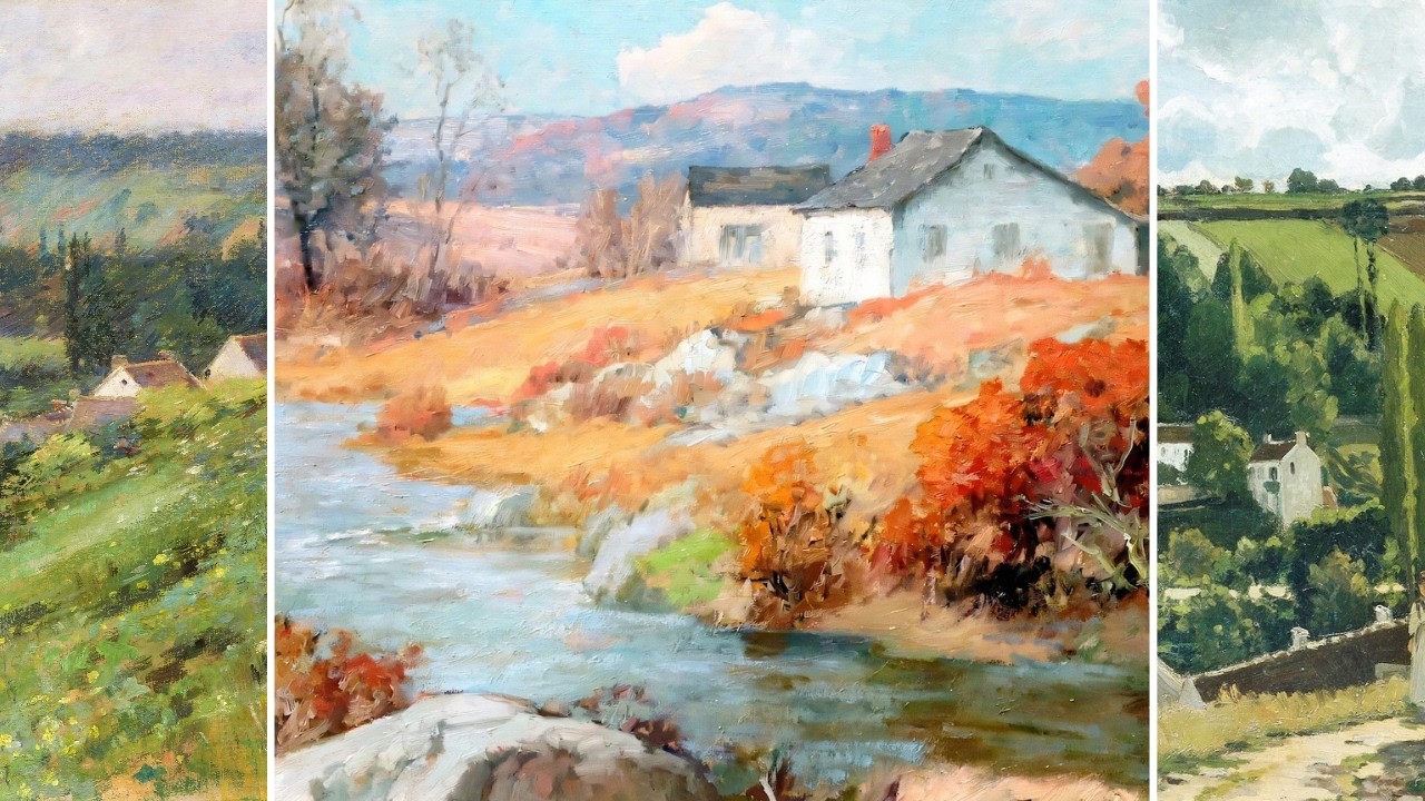 Theodore Robinson - The Valley of Arconville & Other Paintings - Impressionist Art TV Gallery