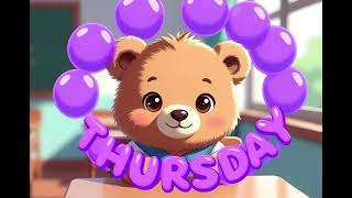 Cute Bear Teaches Days Of The Week Kids Learning Song Saturday To Friday Preschool Educational