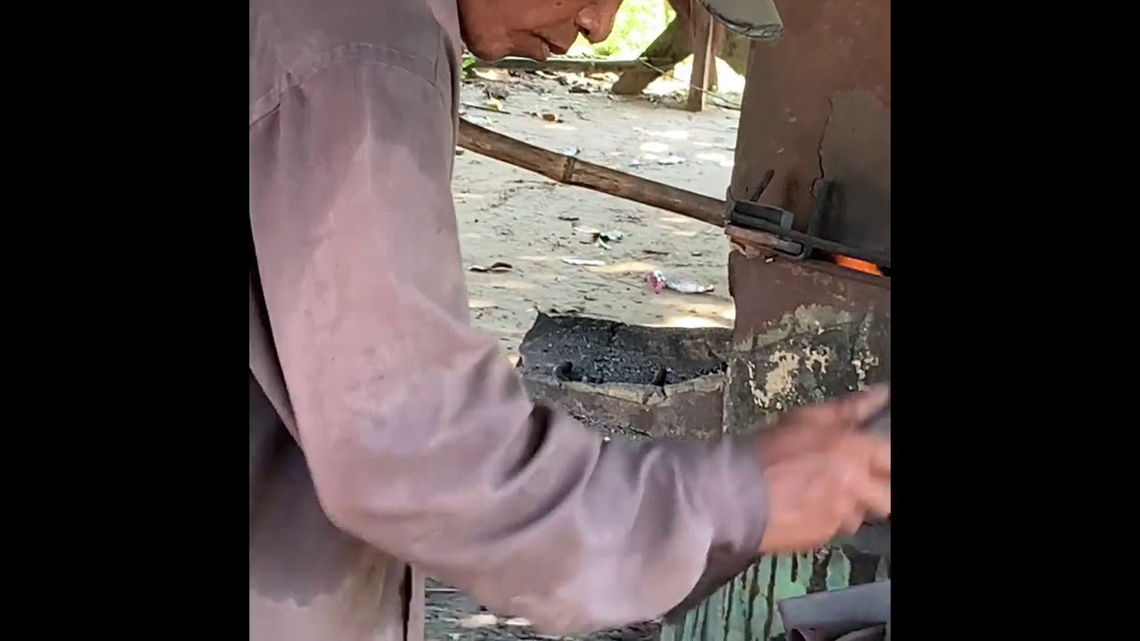 Cambodian Blacksmith a Knife From a Coil Spring YouTube