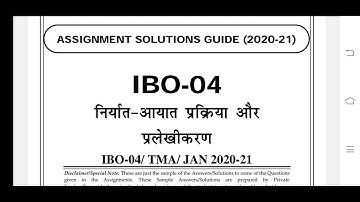 IBO 04 Ignou Solved Assignment 2020-21