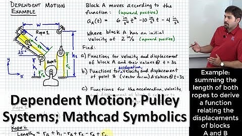 Dependent Motion | Pulley Systems | Relative Motion | Mathcad 15 Symbolic Evaluation