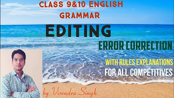 Editing /Exercise 01 Editing class 9&10/ Error Correction/ Detection Correction // English Grammar//