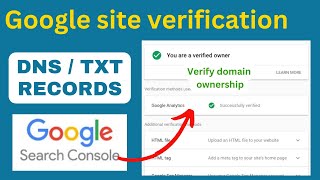 Google search console: Verify Domain Ownership Via DNS Record | Verify kaise kare