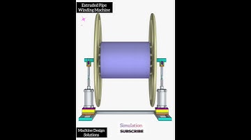 Extruded pipe winding machine simulation #autocad#cadcam#automation#engineering#solidworks_tutorial