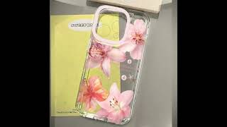 Coque de téléphone à motif de fleur de lys rose, étui souple Transparent
