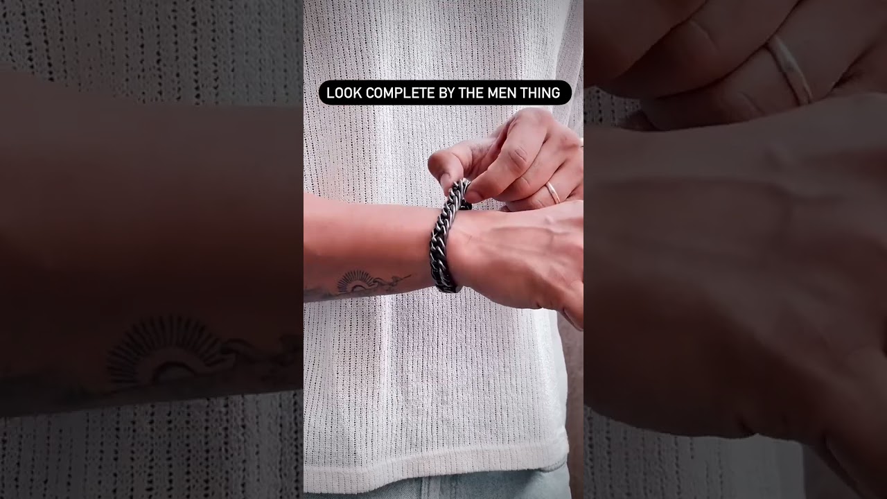 Chunky Matte Link Bracelet for Men | Pure Black Titanium Steel | The Men Thing