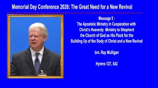 Memorial Day conference 2026: Message 5