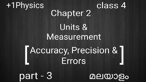 Units & Measurement|+1Physics| Accuracy, Precision & Errors| മലയാളം #StudentsCornerMalayalam