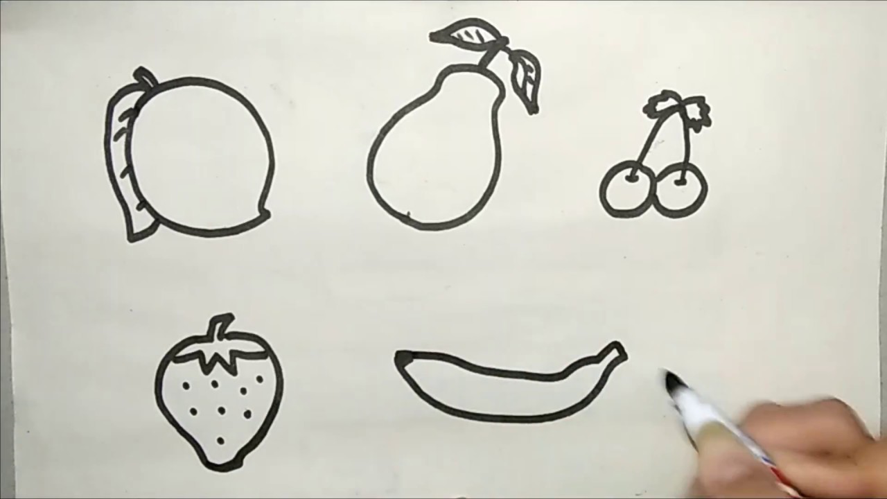 Tranh tô màu trái cây hoa quả